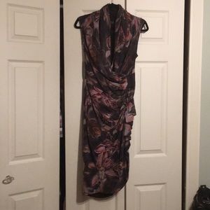 AllSaints floral wrap dress